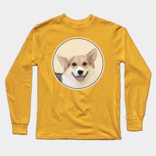 Pembroke Welsh Corgi Painting - Original Dog Art Long Sleeve T-Shirt